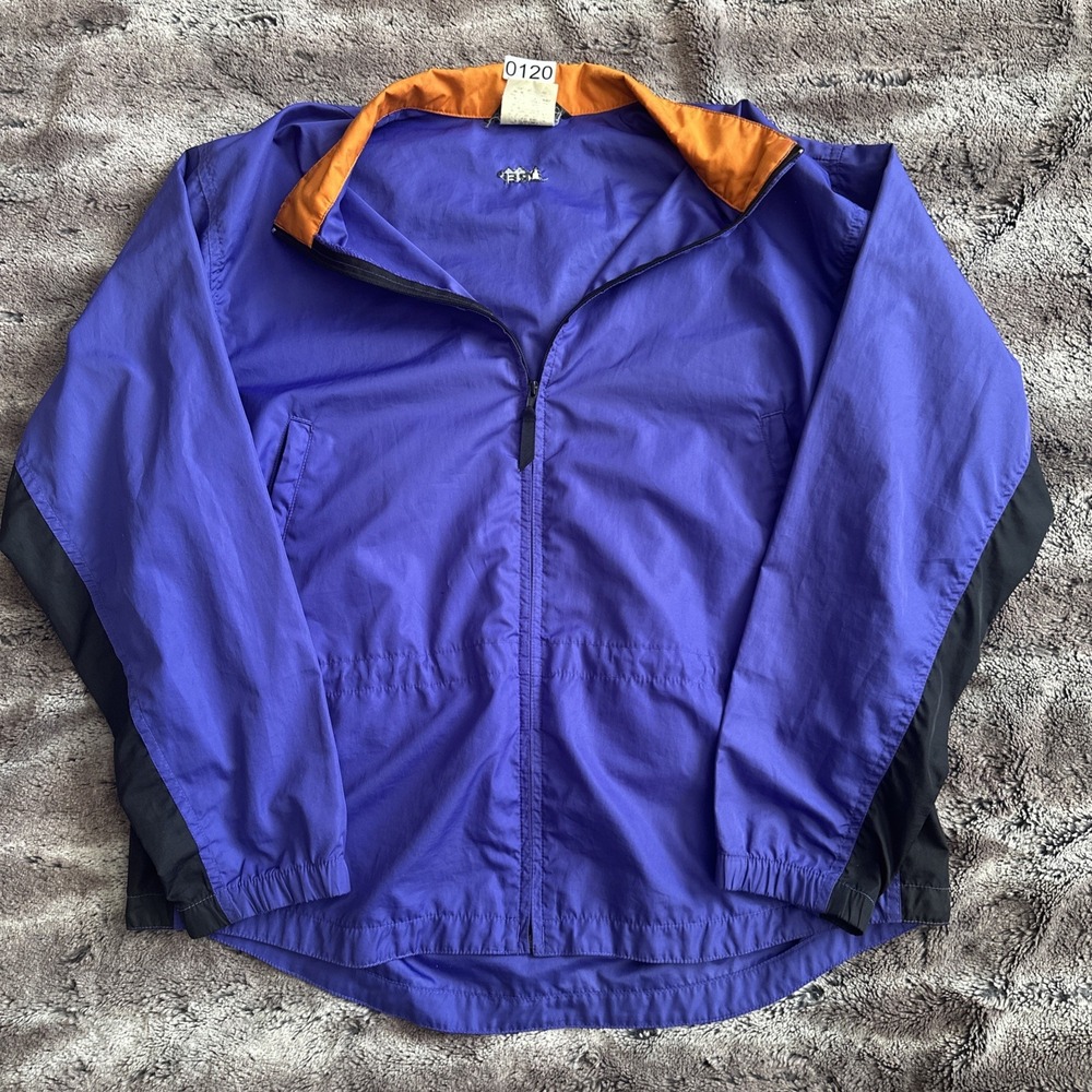 Vtg 90's REI Color Block Nylon Hiking Purple Orange Black Windbreaker L Retro